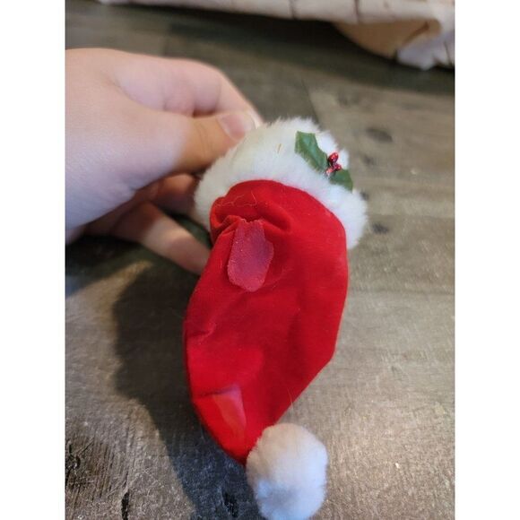 Santa hat mistletoe happy Mouse mice ornament Xmas decor - Picture 2 of 8